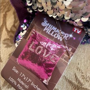 Fun Sequin Pillow Purple and Silver